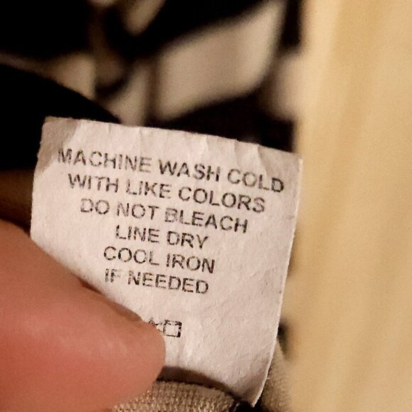 Living Doll Black Tan Knit Stretchy Stripe Cropped Long Sleeve Top Medium - Picture 7 of 7